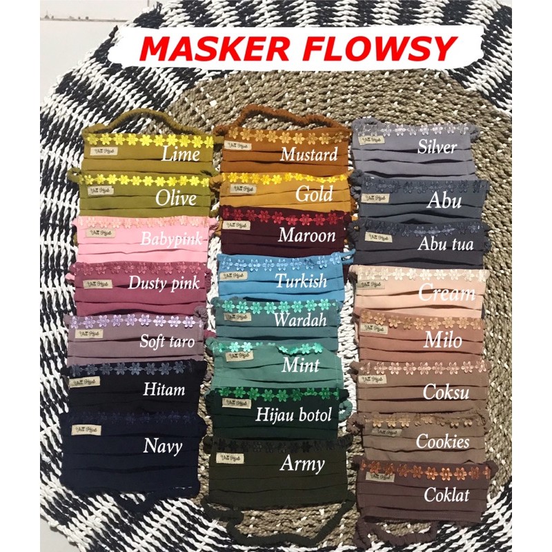 (Grosir 6.700) VHA Masker FLOWSY KRIWIL