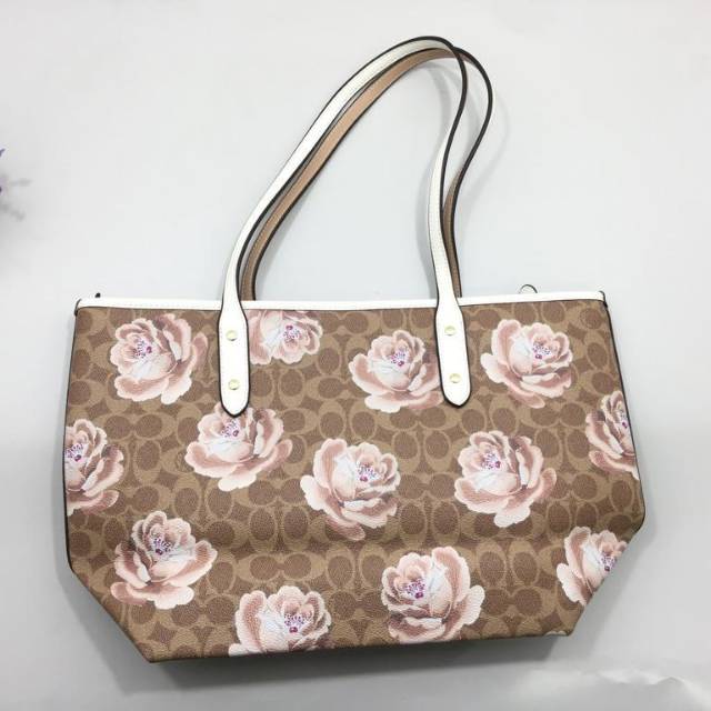 COACH City Zip Tote Rose Print tas totebag bag original authentic asli mawar floral