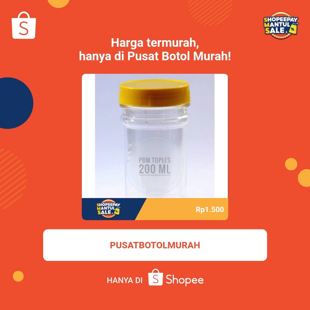 Toples Bulet tinggi 200 ml Merah botol plastik 150 ml botol murah