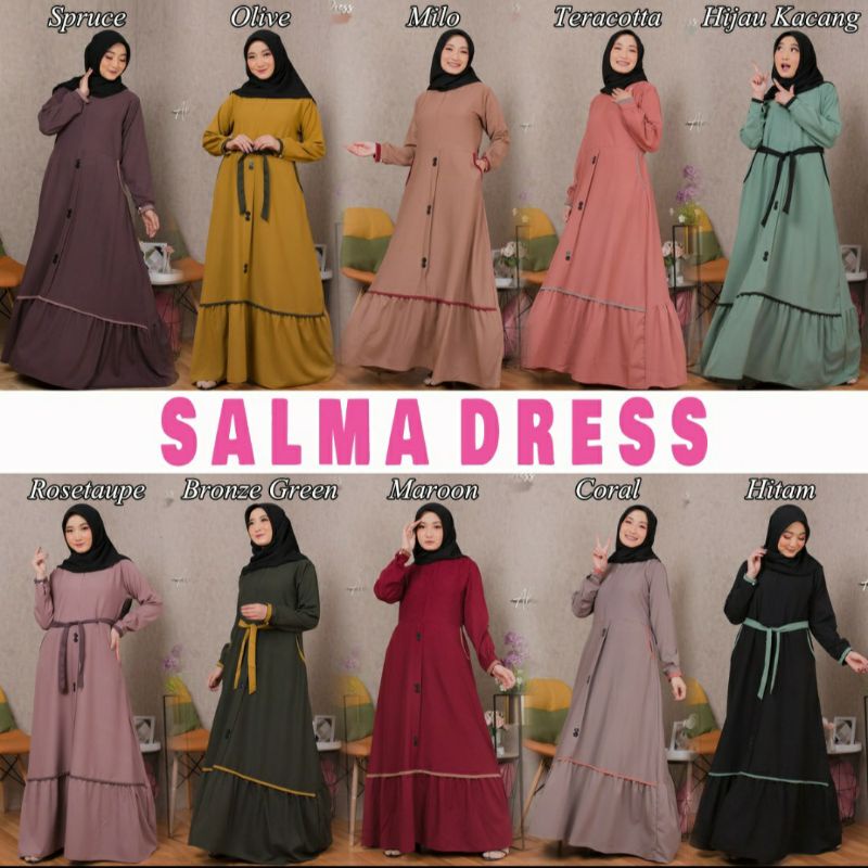 Gamis Salma Dress Only ori Alfaro Collection | Dress Salma ori Alfaro only Gamis Ity Crepe Premium