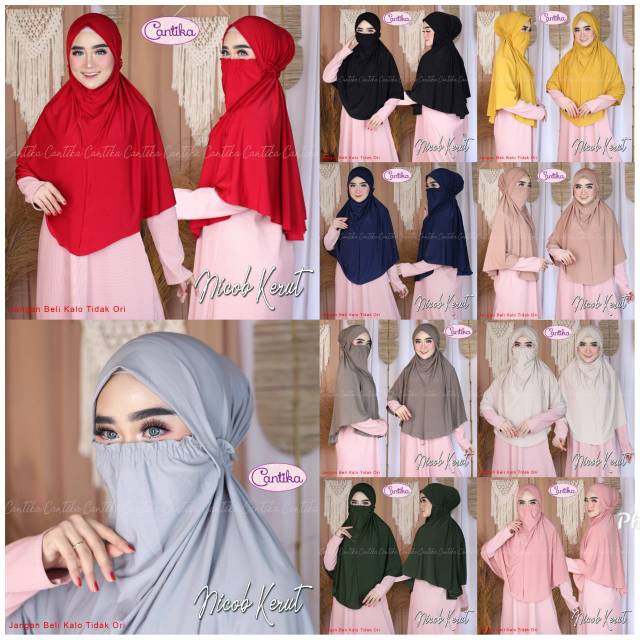 Jilbab NICOB KERUT / Jilbab Masker Original Cantika Hijab