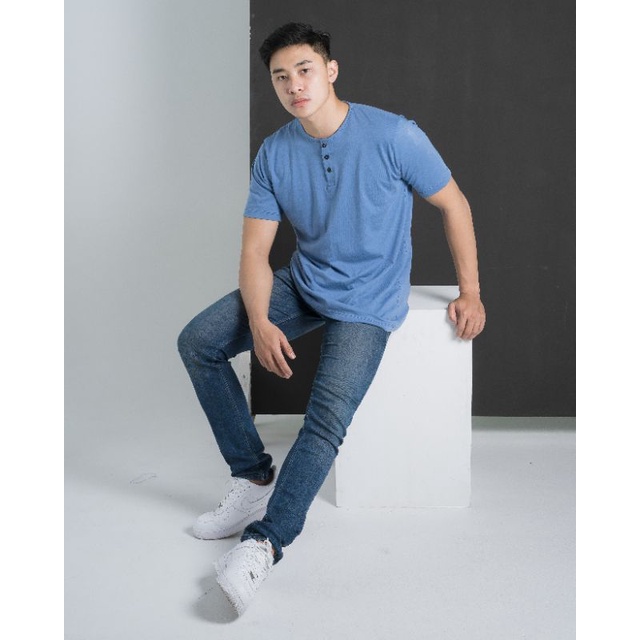 MANLY Kaos Polos Kancing / Kaos Polos Henley / Kaos Polos Hanley / Kaos Polos-6