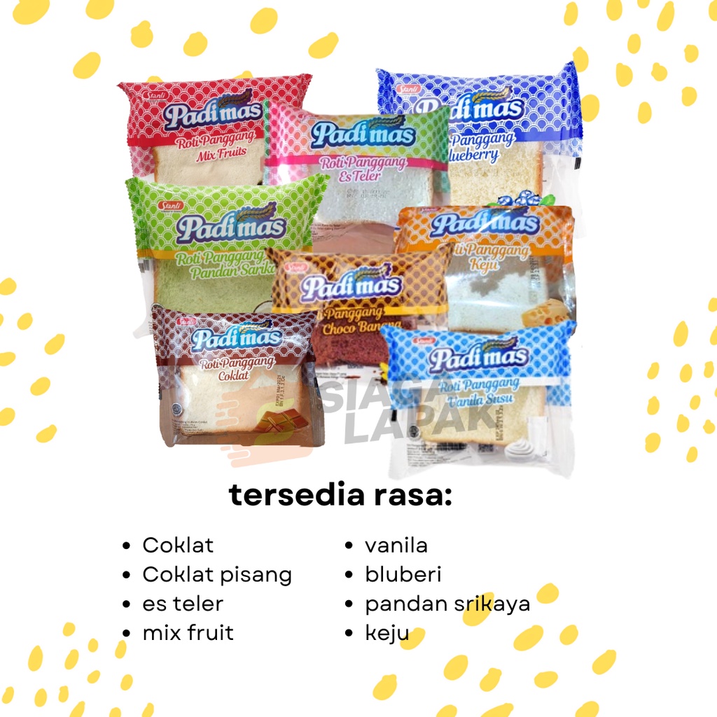 Roti Panggang Padimas All Varian Mix Rasa 65gr