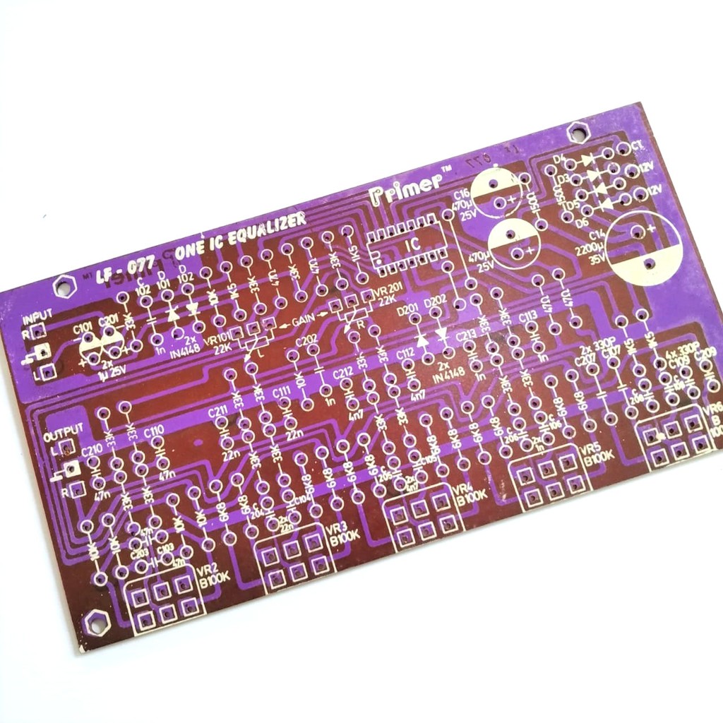 PCB - ONE IC EQUALIZER . LF 077