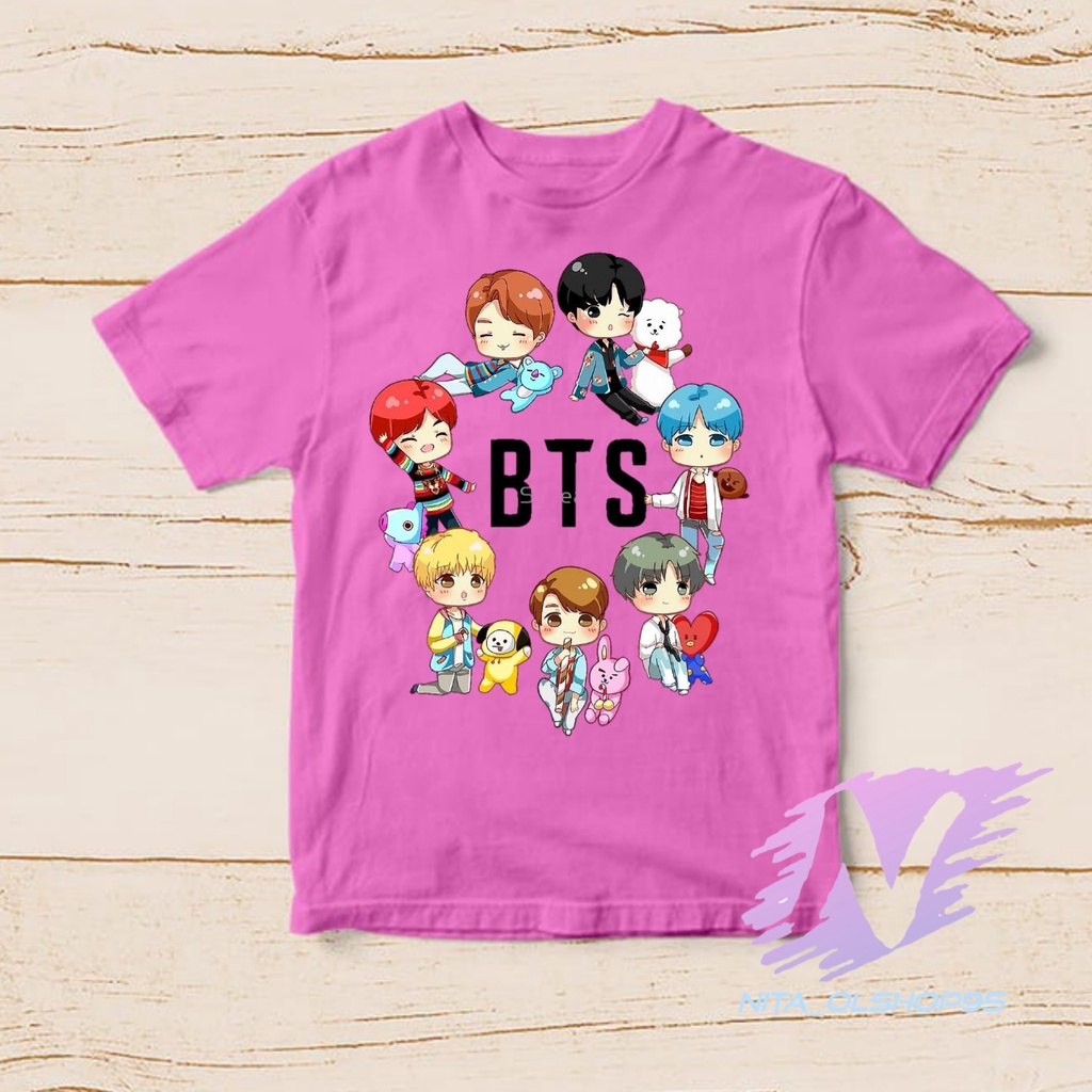 kaos anak bts kpop animasi kartun lucu