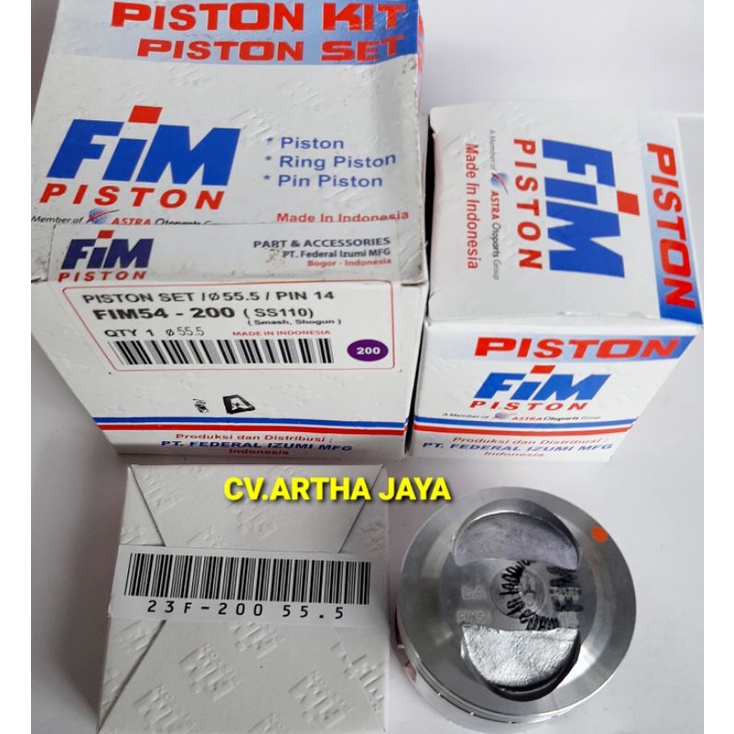 PISTON KIT FIM FIM54 SUZUKI SMASH / SHOGUN / SHOGOUN NEW / SHOGUN KEBO / SHOGUN 125 / SMASH NEW 110 ( 53,5 / 54 / 54,5 / 55 / 55,5 ) ( STD / 050 / 100 / 150 / 200 ) ( PEN 14 / PIN 14 )-3