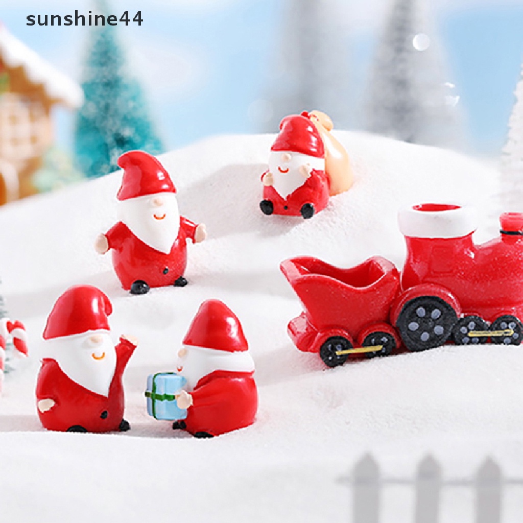 Sunshine 1PC Miniatur Santa Claus / Snowman Bahan Resin Untuk Dekorasi Lansekap Mikro