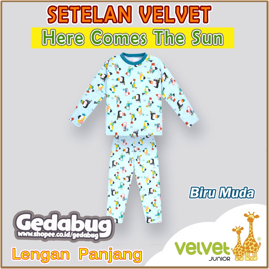 Setelan Piyama Anak Lengan Panjang | Velvet Junior Here Cuson The Sun | 100% Original