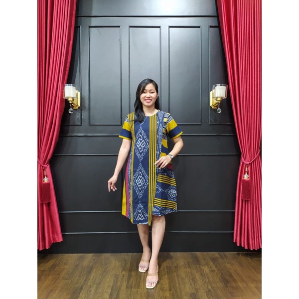 Dress tenun motif/dress tenun motif NTT