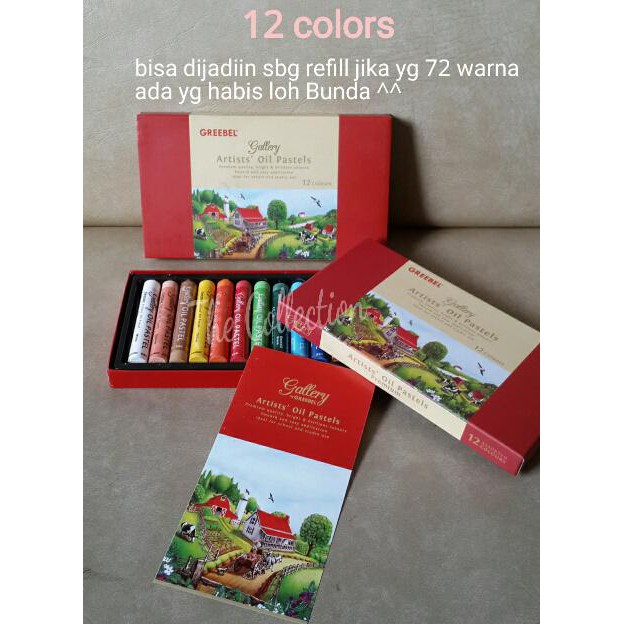 

ATK39 12WARNA GREEBEL ARTISTS OIL PASTELS CRAYON REFILL COLORS GOODIE