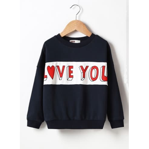 Sweater Fleece Anak Perempuan 3-9 tahun / LOVE YOU Fleece Sweater