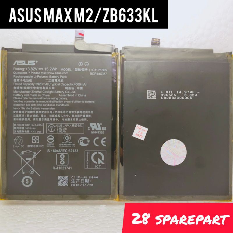 BATERAI/BATRE ASUS MAX M2/ZB633KL ORIGINAL