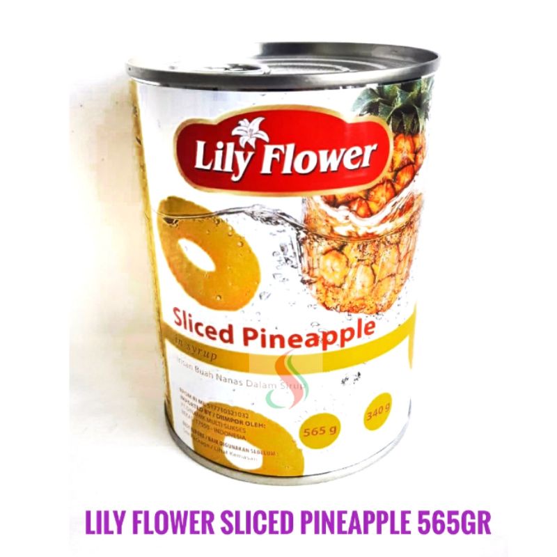 Lily Flower Sliced Pineapple 565gr. Nanas Potong. Nanas kaleng