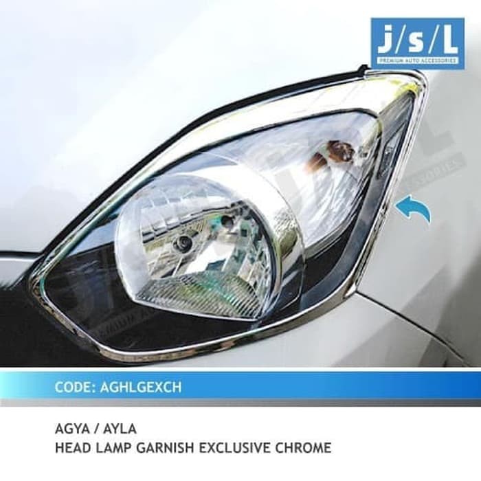 Garnish Lampu Depan Agya Exclusive chrome