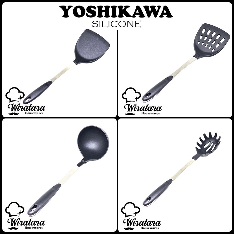 Yoshikawa Sodet Silicone Tahan Panas | Spatula Silikon | Sutil Silicon Teflon | Utensil Turner