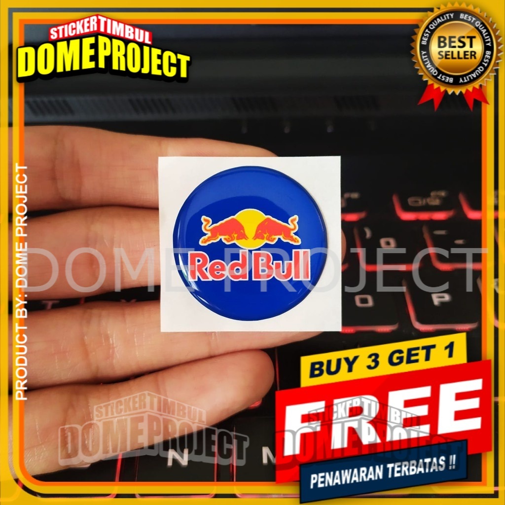 STIKER MOTOR EMBLEM 3D LOGO REDBULL KALIPER REM AKSESORIS YAMAHA HONDA SUZUZI KAWASAKI AESTHETIC KEREN