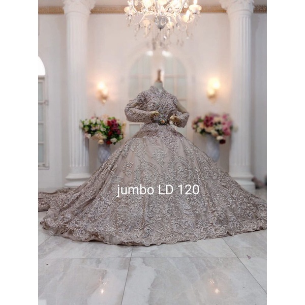 GAUN PENGANTEN BERRBY JUMBO  /GAUN BEREREKOR XXL//GAUN UKURAN BESAR//GAUN WEDDING BIG SIZE//GAUN MODERN UKURAN BESAR