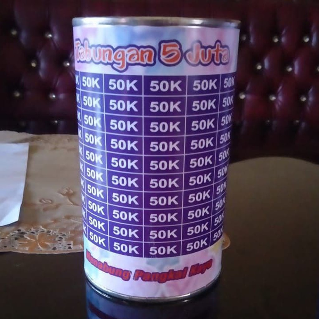 [✅COD] Celengan Tabungan Target Viral Kaleng Buka Tutup Unik Custom Karakter Nabung Anak Murah-5 JUTA (50K)