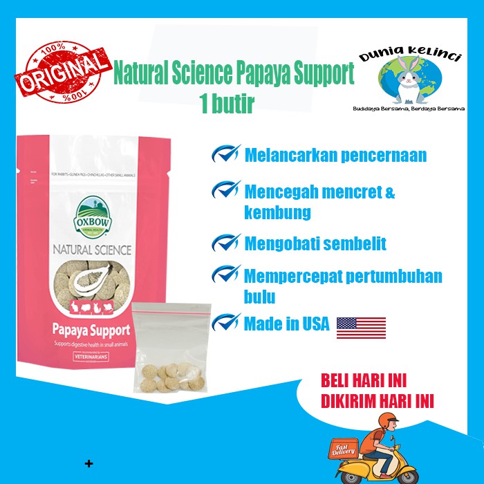 VITAMIN KELINCI OXBOW NATURAL SCIENCE PAPAYA SUPPORT 1 BUTIR GUINEA PIG HAMSTER