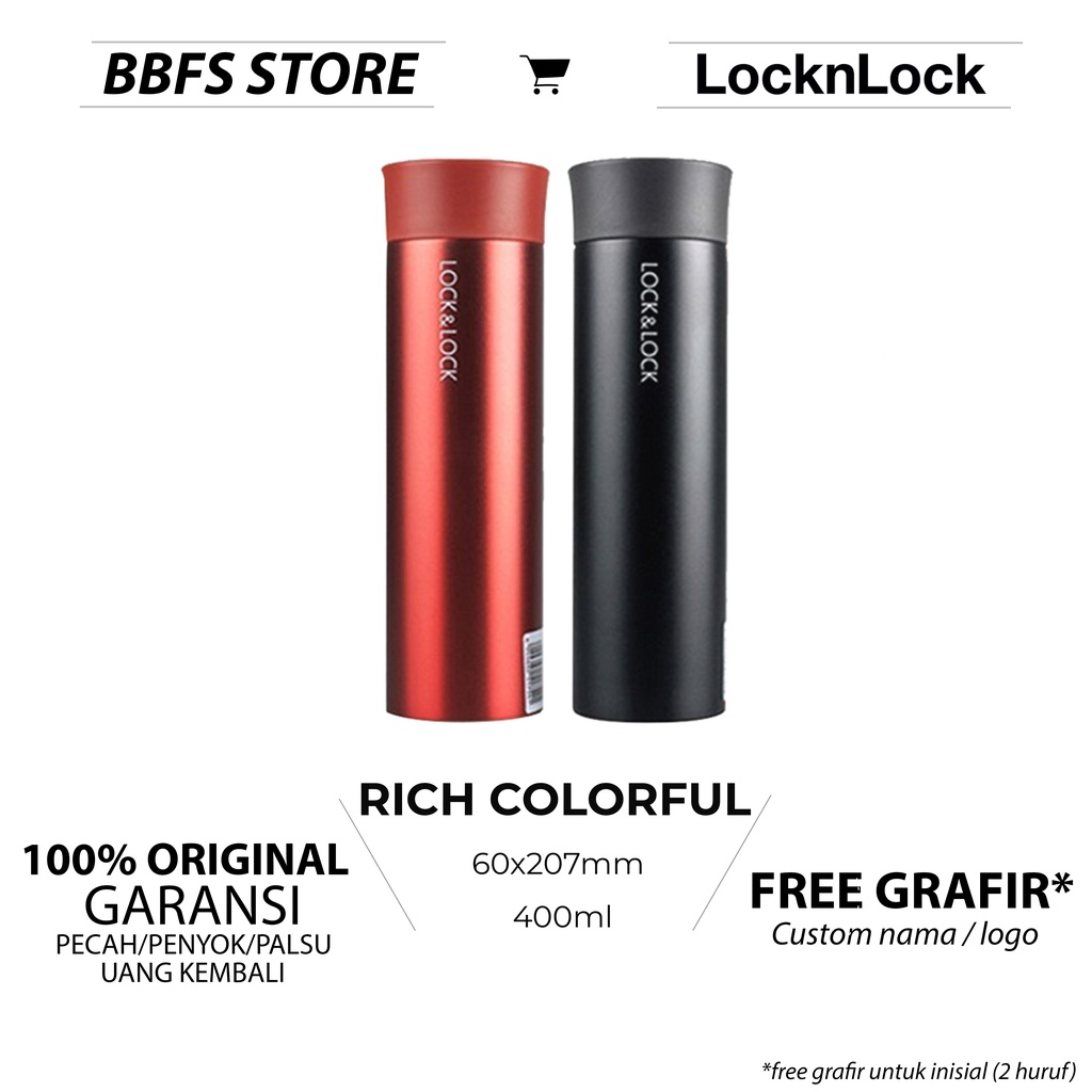 Lock N Lock Rich Colorful Tumbler 400ml / Botol Minum Termos Lock n Lock Murah LHC4019