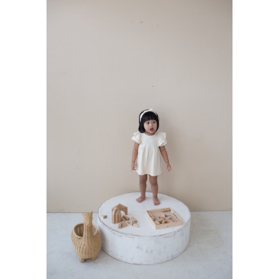 Cotton Cub Ruffle Dress + Bloomer Set - Baju Anak Bayi Terusan dengan Dalaman Celana Pendek Cewe