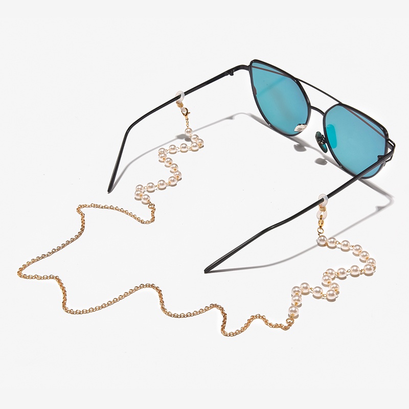 2-in-1 Fashion Women Imitation Pearl Eyeglasses Chain / Anti-lost Around Neck Mask Hanging Rope