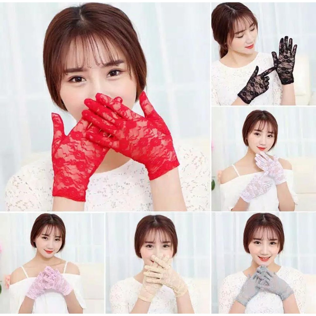 Adenium Gloves - Sepasang Sarung Tangan Brukat - Fashion Aksesories Wanita