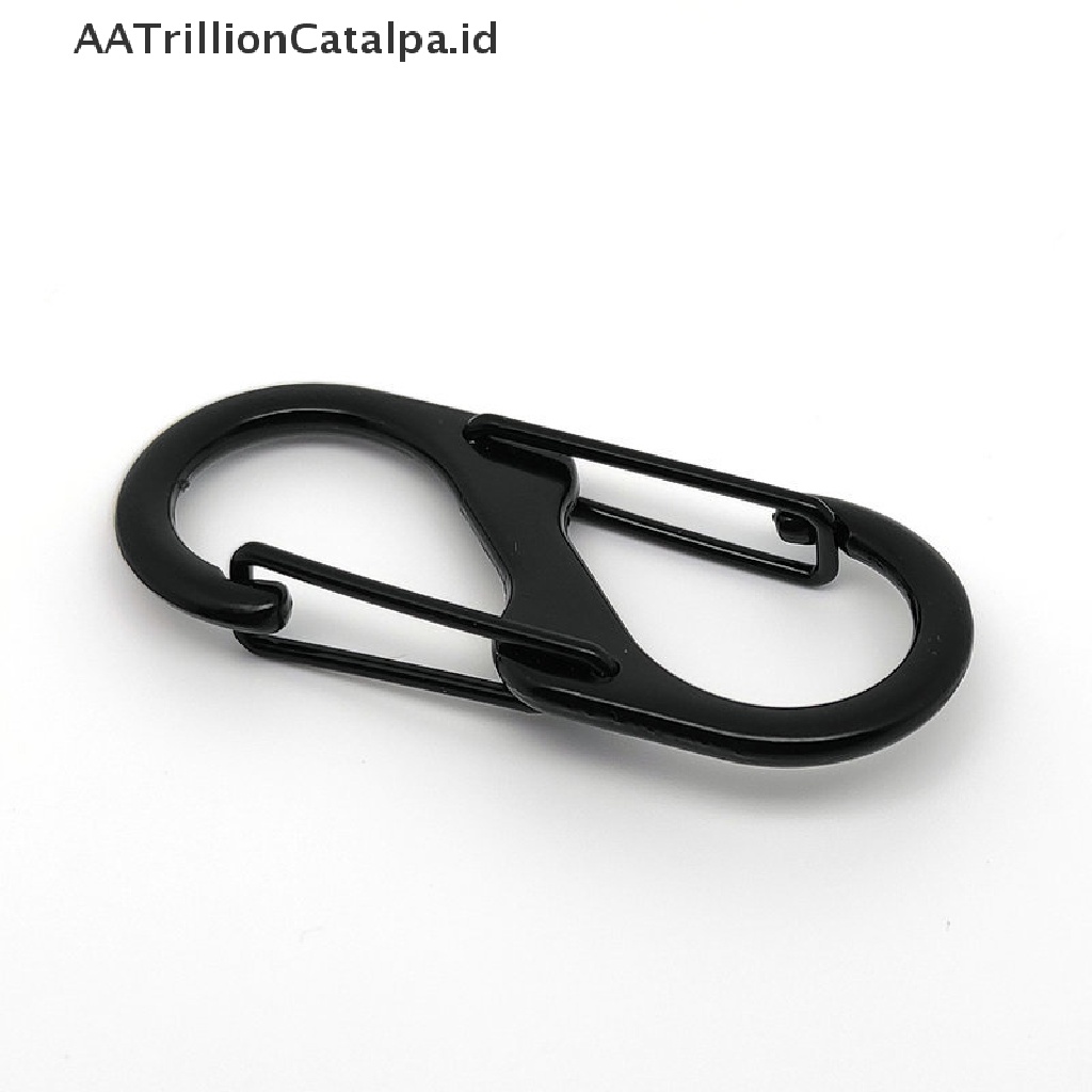 Aatrillioncatalpa 10Pcs Carabiner Tipe S Bahan Stainless Steel Dengan Kunci Kait Untuk Camping