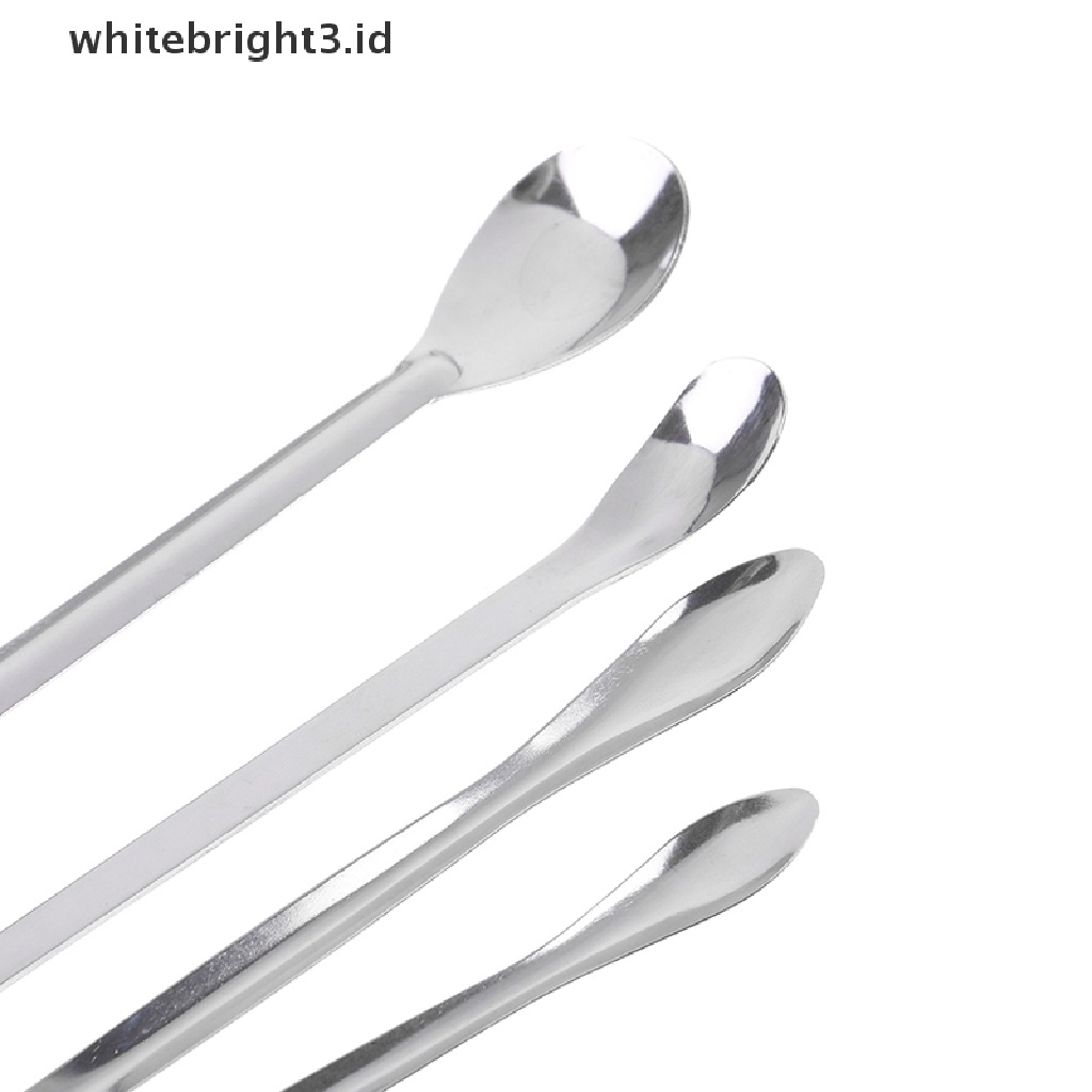 (whitebright3.id) Sendok Spatula Mikro Bahan Stainless Steel Untuk Laboratorium / Obat