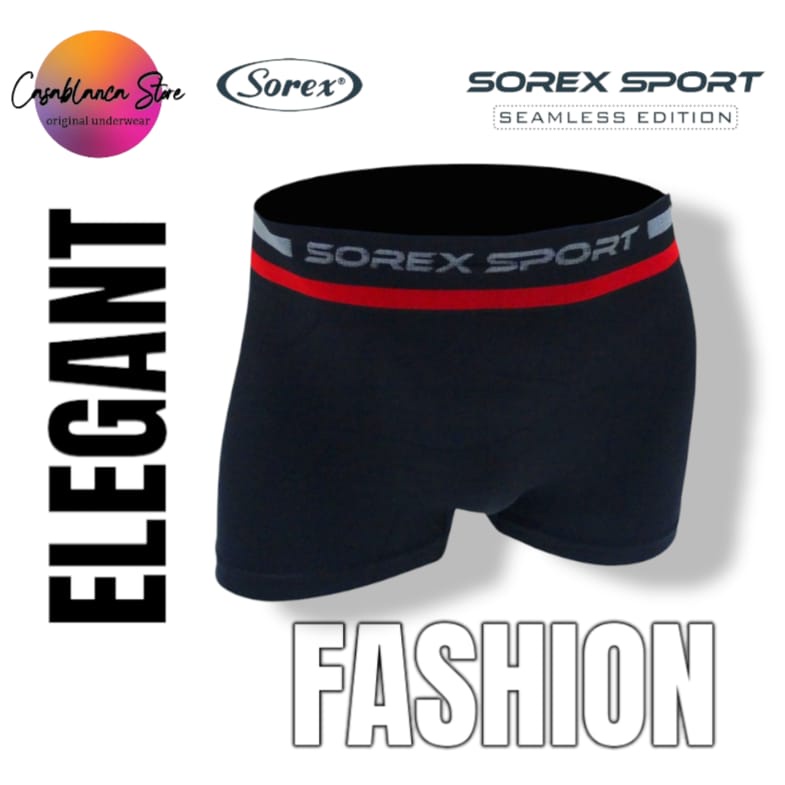 CELANA DALAM PRIA SOREX SPORT ART. M3804 SEAMLESS EDITION BOXER KARET RAJUT 1 BOX ISI 2 PCS