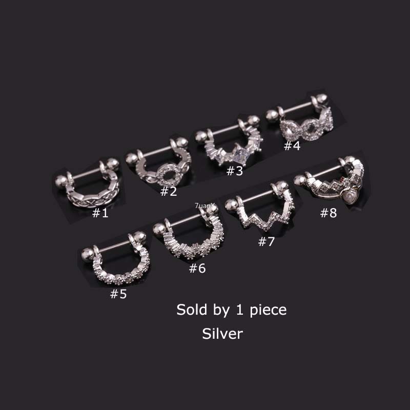 1pc Anting Tindik Tulang Rawan Telinga Bentuk U Bahan Stainless Steel 20gauge