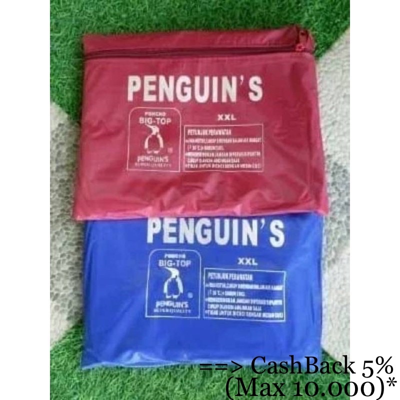 Jas Hujan PENGUIN Ponco Big Top Lengan N22 PENGUINS Parasut Nylon XXL PINGUIN Poncho PINGUINS Bigtop