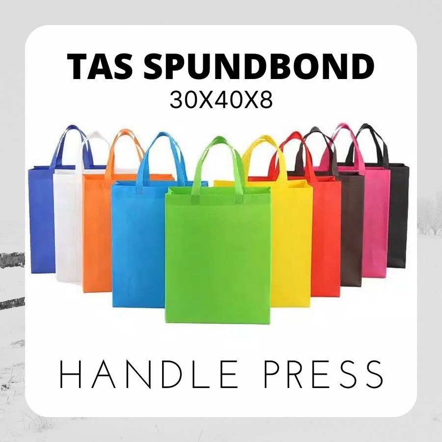 Goodie Bag | Tas Spundbond Polos | 30 x 40 x 8 cm | Harga Lusinan