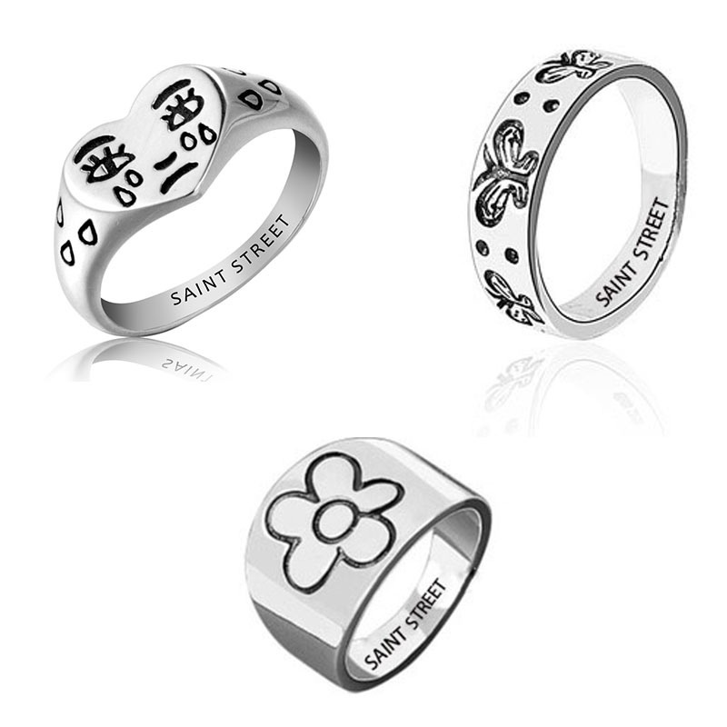 New product jewelry European and American fashion style copper simple lettering pattern ring