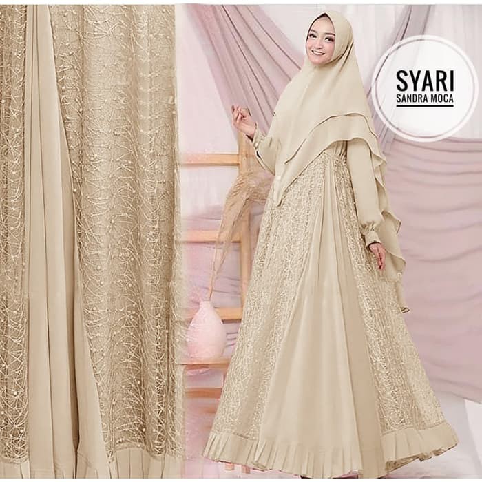 gamis promo   Syari Sandra Moca [Gamis 0111] SIR Baju Gamis Wanita Terbaru
