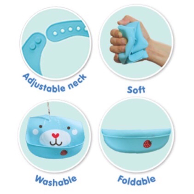 Baby Safe Slabber Bayi Washable / Slaber Plastik karet Bib Babysafe/ Alas Tatakan Makan Bayi