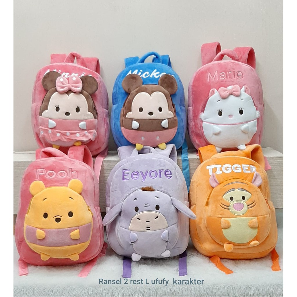 Tas Ransel 2 Rest L/Tas Karakter/Ransel Anak SD TK/Tas Animal/Tas Motif/Ransel Mickey Eeyore/Kado Tas Anak