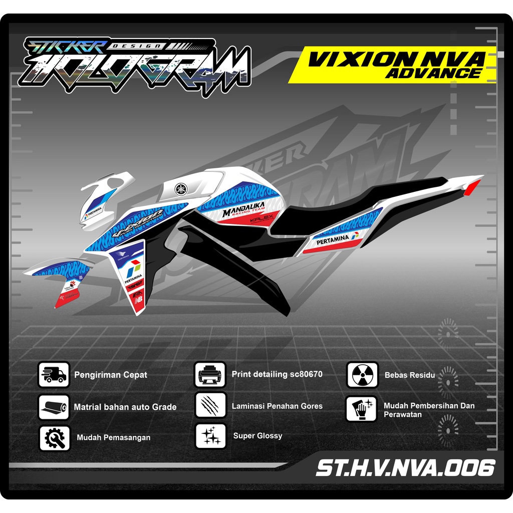 VIXION STICKER STRIPING VIXION NVA NEW - STIKER STRIPING LIST MOTOR VIXION NVA VARIASI HOLOGRAM JP 0
