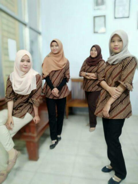 Batik Dolby Dolbi Dobby Doby Tenun Sutra Tulis Katun Atbm Baron Atasan Batik Wanita Sogan Srg308