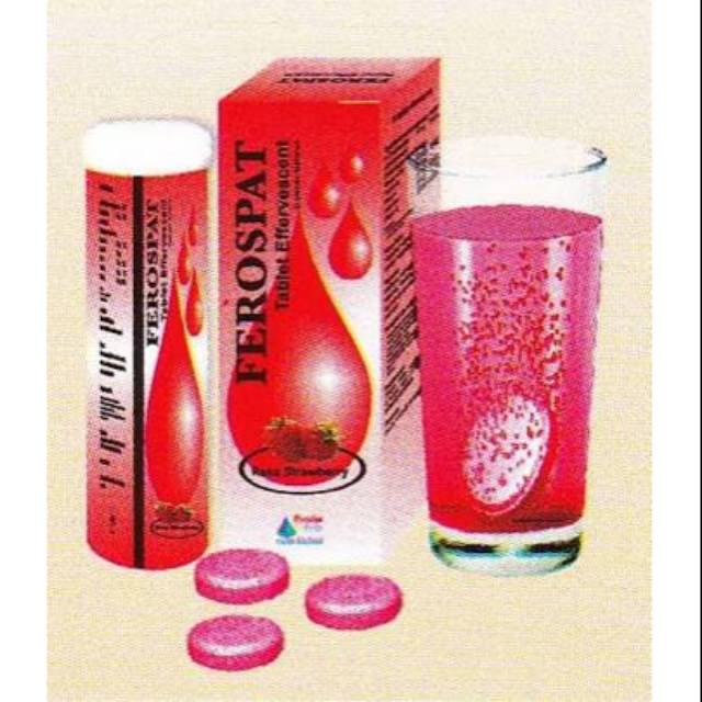 Ferospat Effervescent Tablet Rasa Strawberry isi 10 tablet