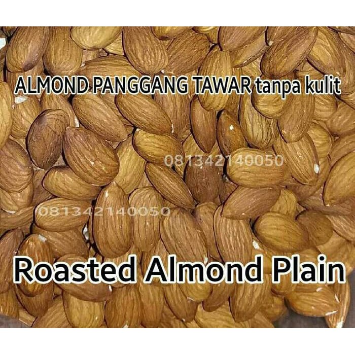

250GRAM ALMOND PANGGANG TAWAR KUPAS (ROASTED ALMOND PLAIN)