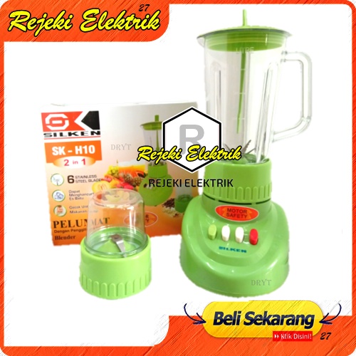 Blender 2in1 Silken SK-H10 Hijau - Model seperti miyako 6 mata pisau