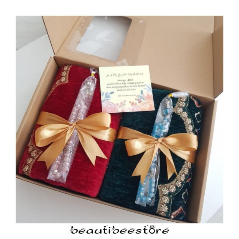 Hampers/Hampers Couple Sajadah Free Tasbih/Gift Hadiah Pernikahan Couple/Kado Hadian Spesial