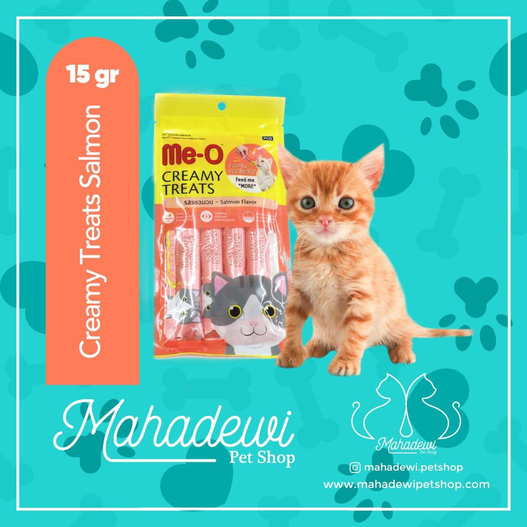 Meo Creamy Treats SALMON Snack Kucing me-o meo 15 Gram
