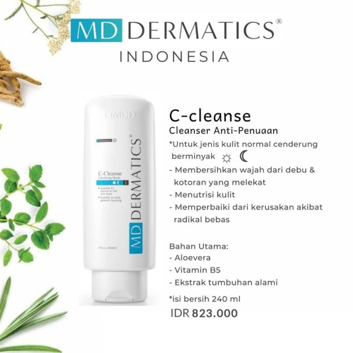 Md dermatics C-Cleanse Clarifying Wash pembersih wajah