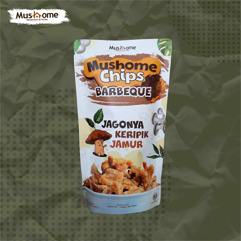 

Mushome Chips rasa BBQ Keripik Jamur