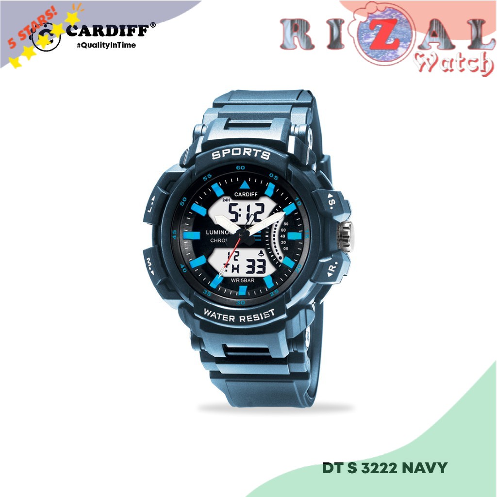 Terlaris JAM TANGAN KEKINIAN CARDIFF DUAL TIME 3222 JAM TANGAN KEKINIAN Digital Sport Wanita