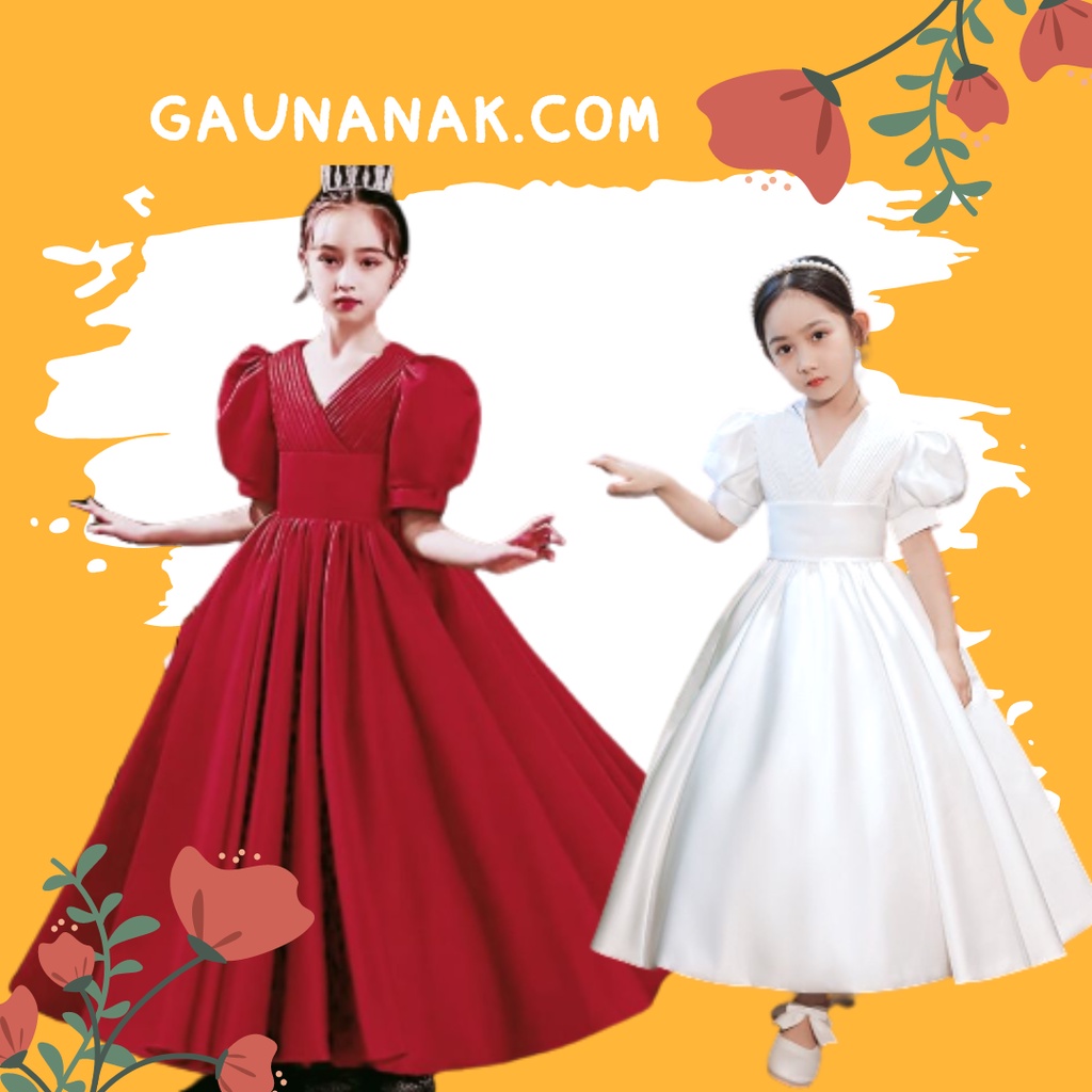 Gaun anak - gaun pesta ulang tahun simple elegant umur 2-12 tahun