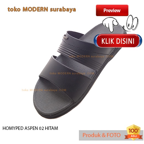 HOMYPED ASPEN 02 HITAM sandal pria sopan casual sandal slide