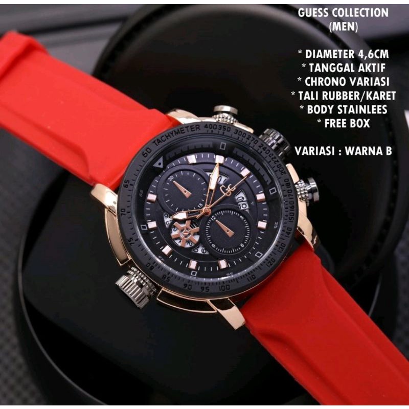 Jam Tangan G-Collection Rubber Chrono Tgl Aktif Jam Tangan Pria GC Jam Tangan Fashion